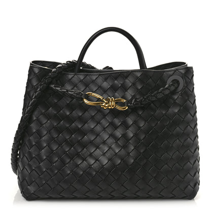 Bottega Veneta Nappa Intrecciato Medium Andiamo Shoulder Bag Black 1 of 9