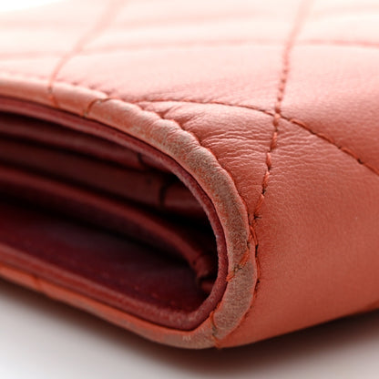 Chanel Lambskin Quilted Yen Wallet Orange 12 of 18