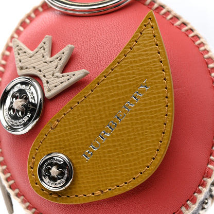 Burberry Calfskin Wool Cashmere Studded Mabel Derek The Bird Bag Charm Deep Claret Multicolor 5 of 6