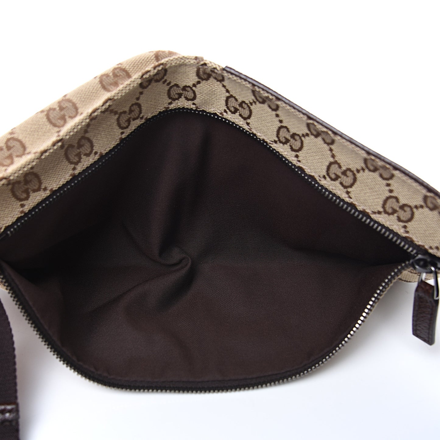 GG Monogram Double Pocket Belt Bag Dark Brown