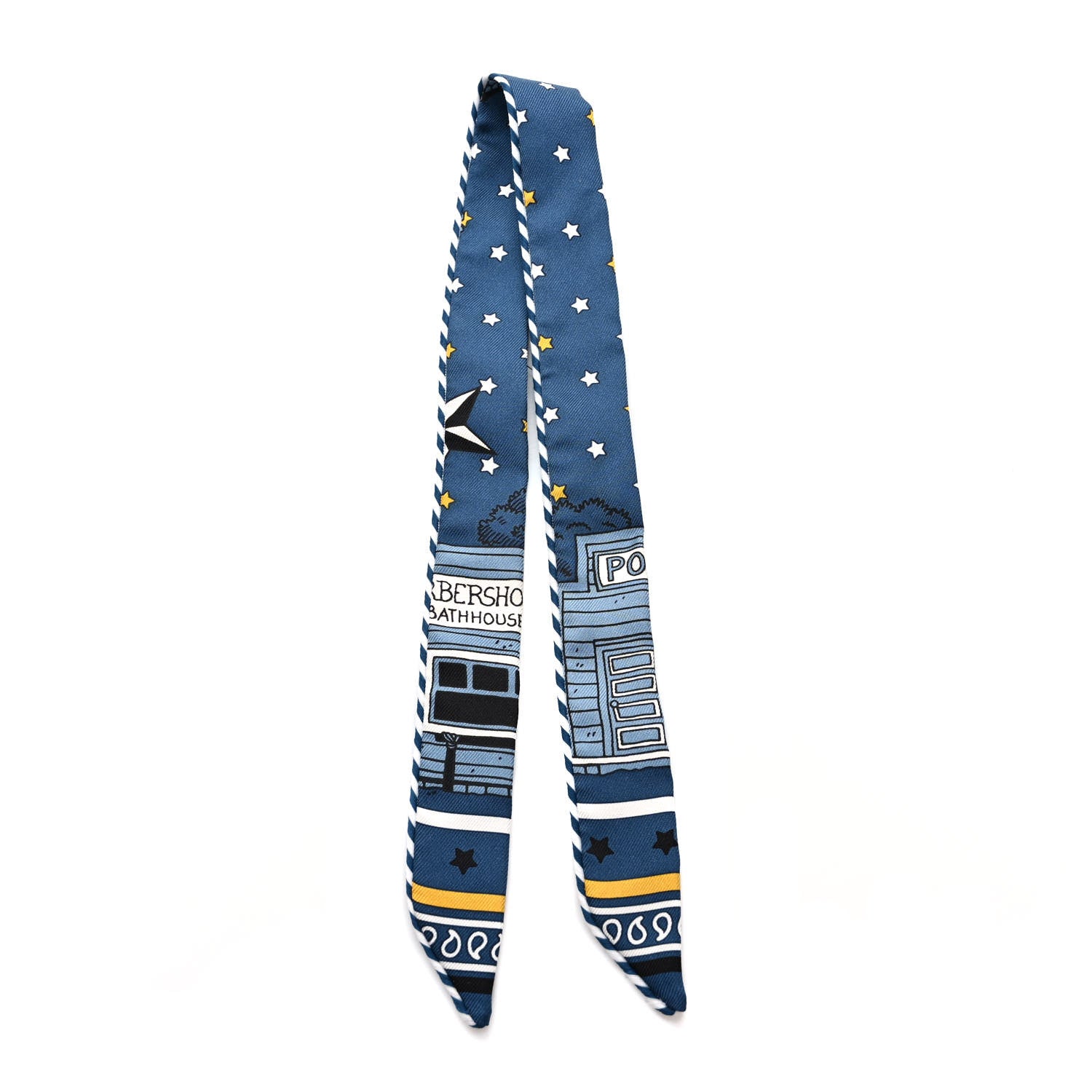 Hermes Silk Candy Doll Twilly Bleu Ardoise Jaune 2 of 4