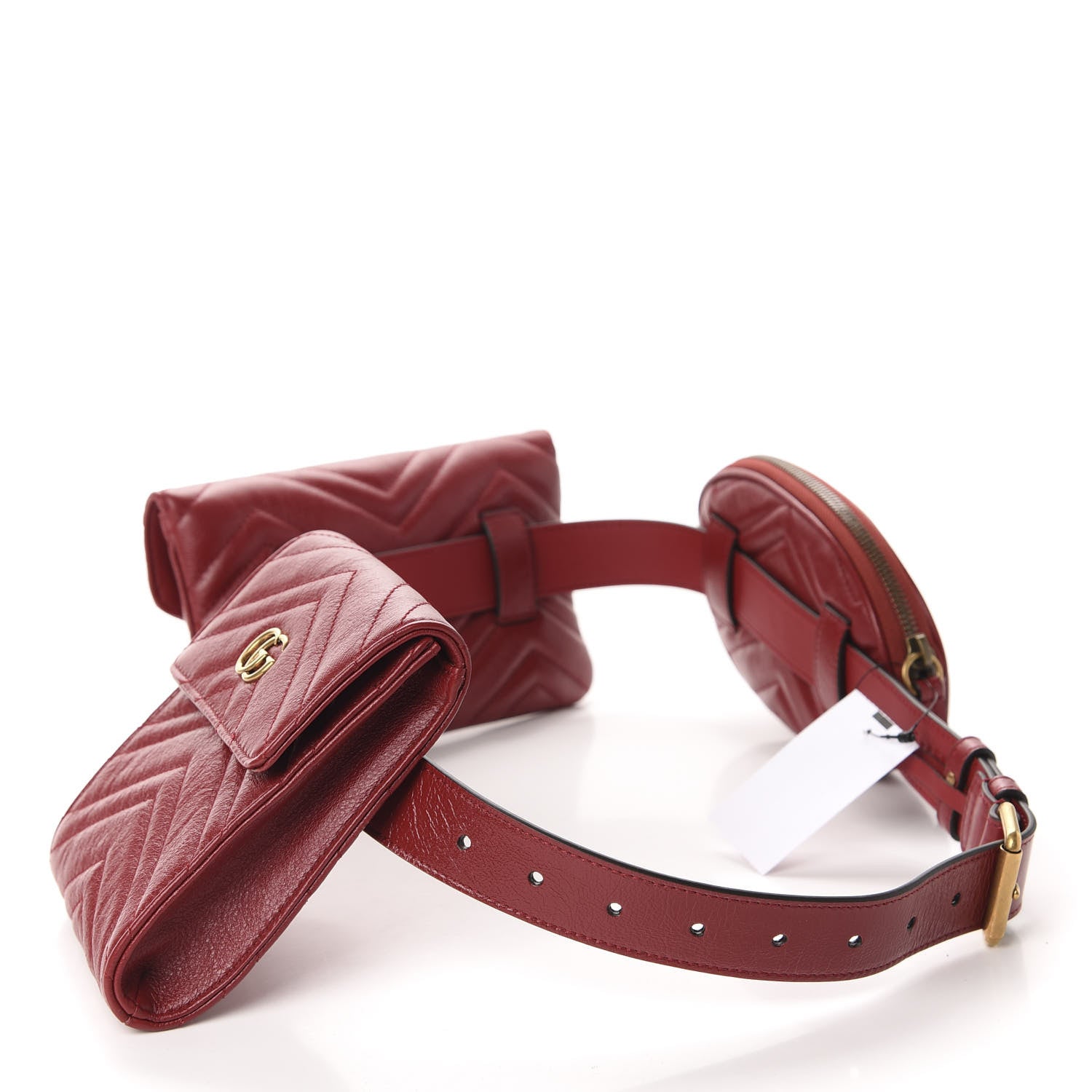 Gucci Azalea Calfskin Matelasse GG Marmont Multi Belt Bag 85 34 Romantic Cerise 4 of 19