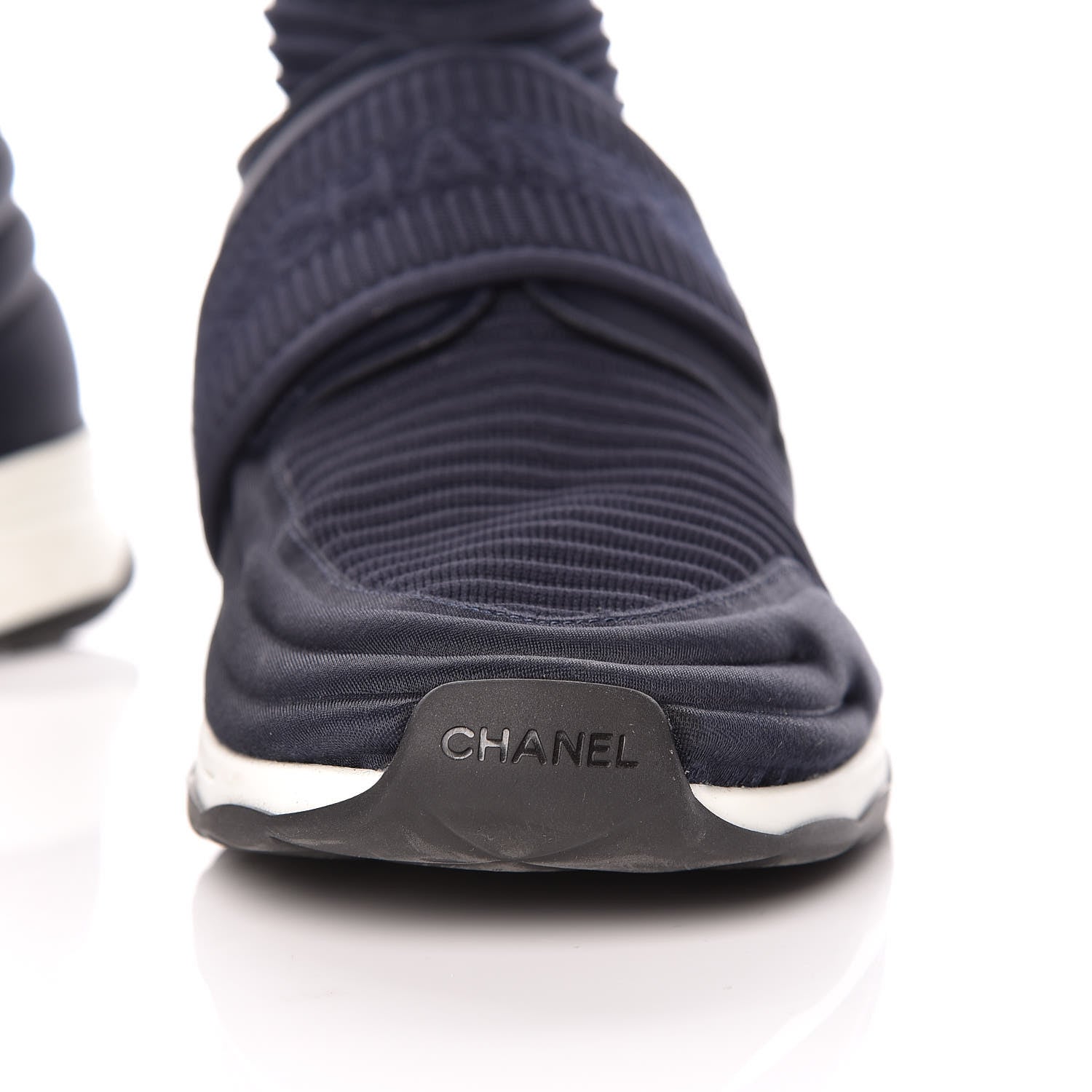 Chanel Stretch Fabric CC Sneakers 42 Blue 11 of 16
