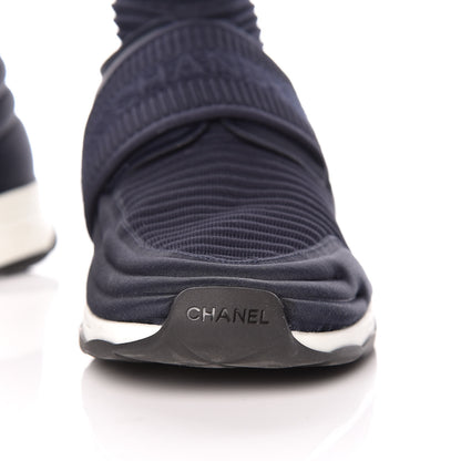 Chanel Stretch Fabric CC Sneakers 42 Blue 11 of 16