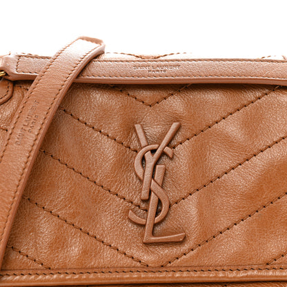 Saint Laurent Crinkled Calfskin Matelasse Monogram Baby Niki Chain Satchel Light Caramel 8 of 12