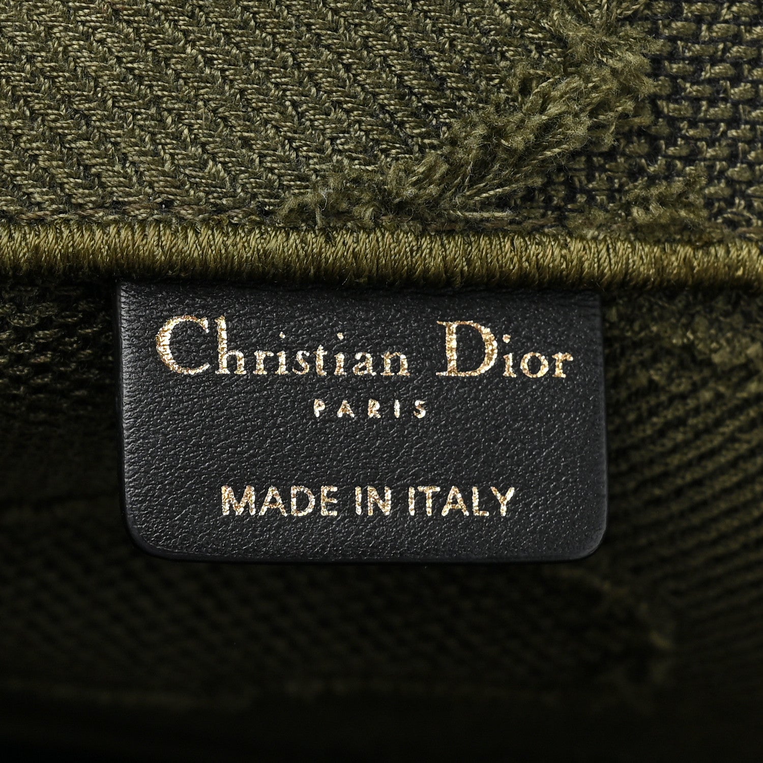 Christian Dior Canvas Embroidered Camouflage Book Tote Green 6 of 9