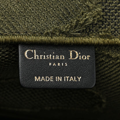 Christian Dior Canvas Embroidered Camouflage Book Tote Green 6 of 9