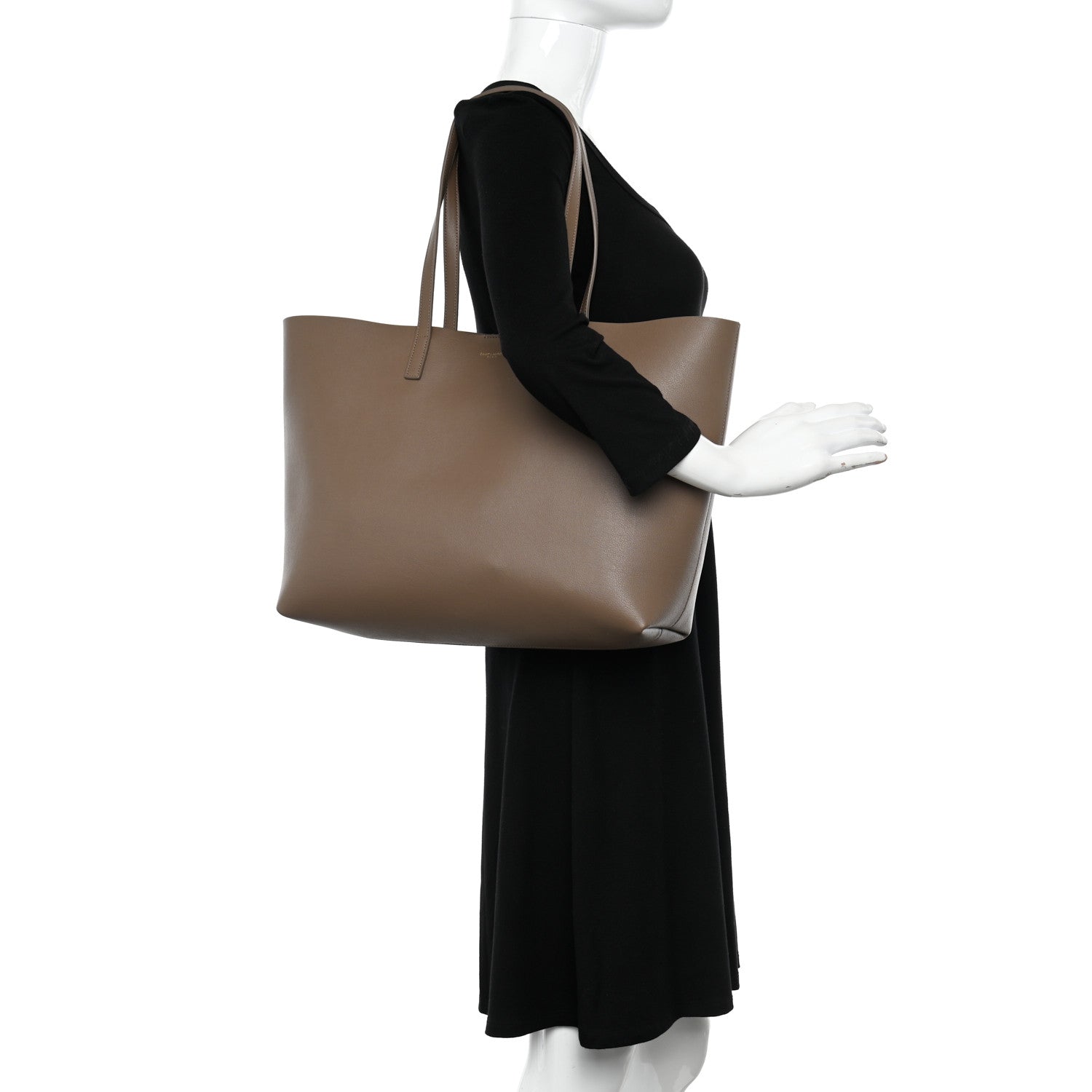 Saint Laurent Calfskin Large Shopping Tote Taupe 2 of 11