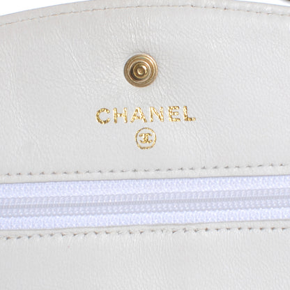 Chanel Caviar Wallet on Chain WOC White 6 of 8