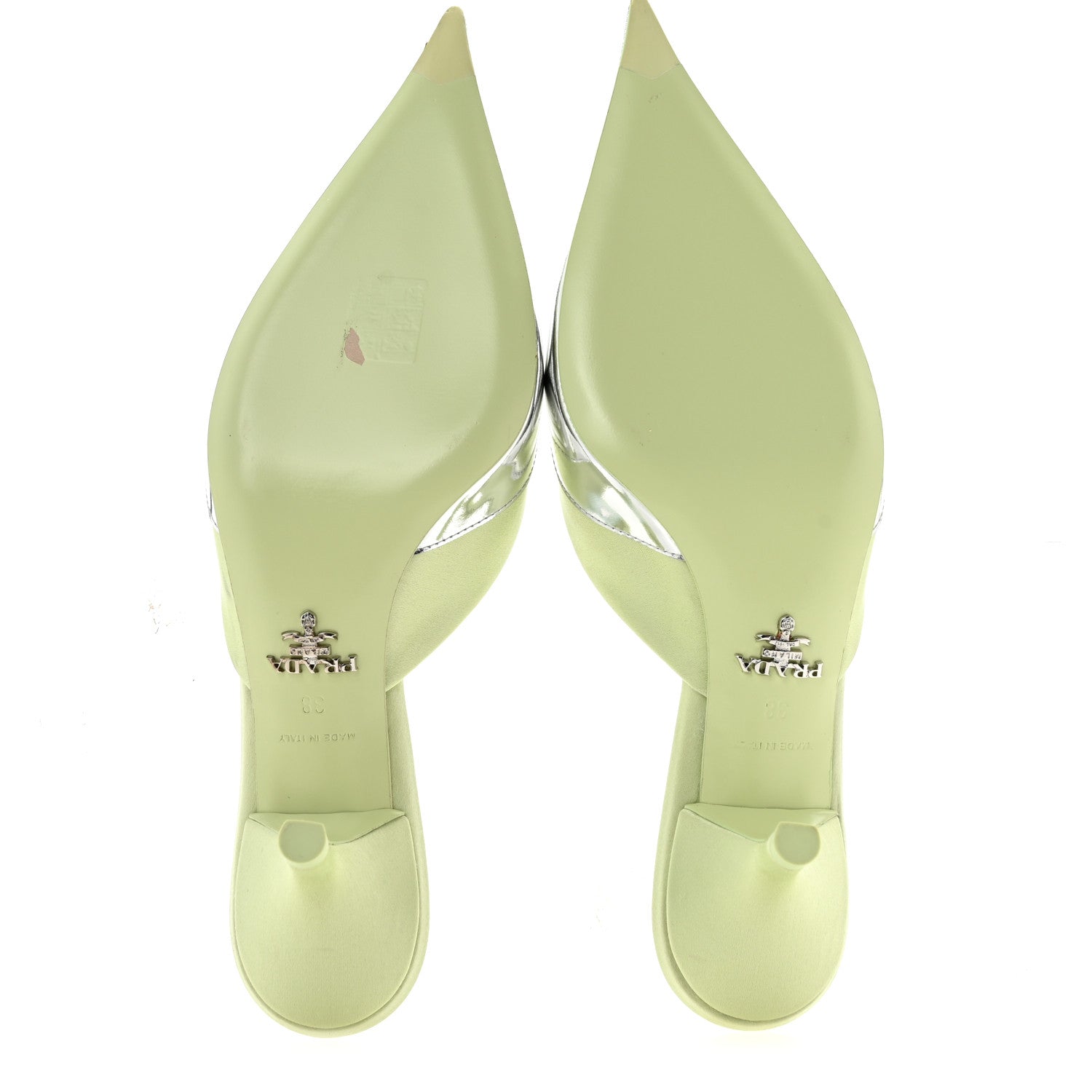Prada Satin Metallic Pumps 38 Rugiada 6 of 8