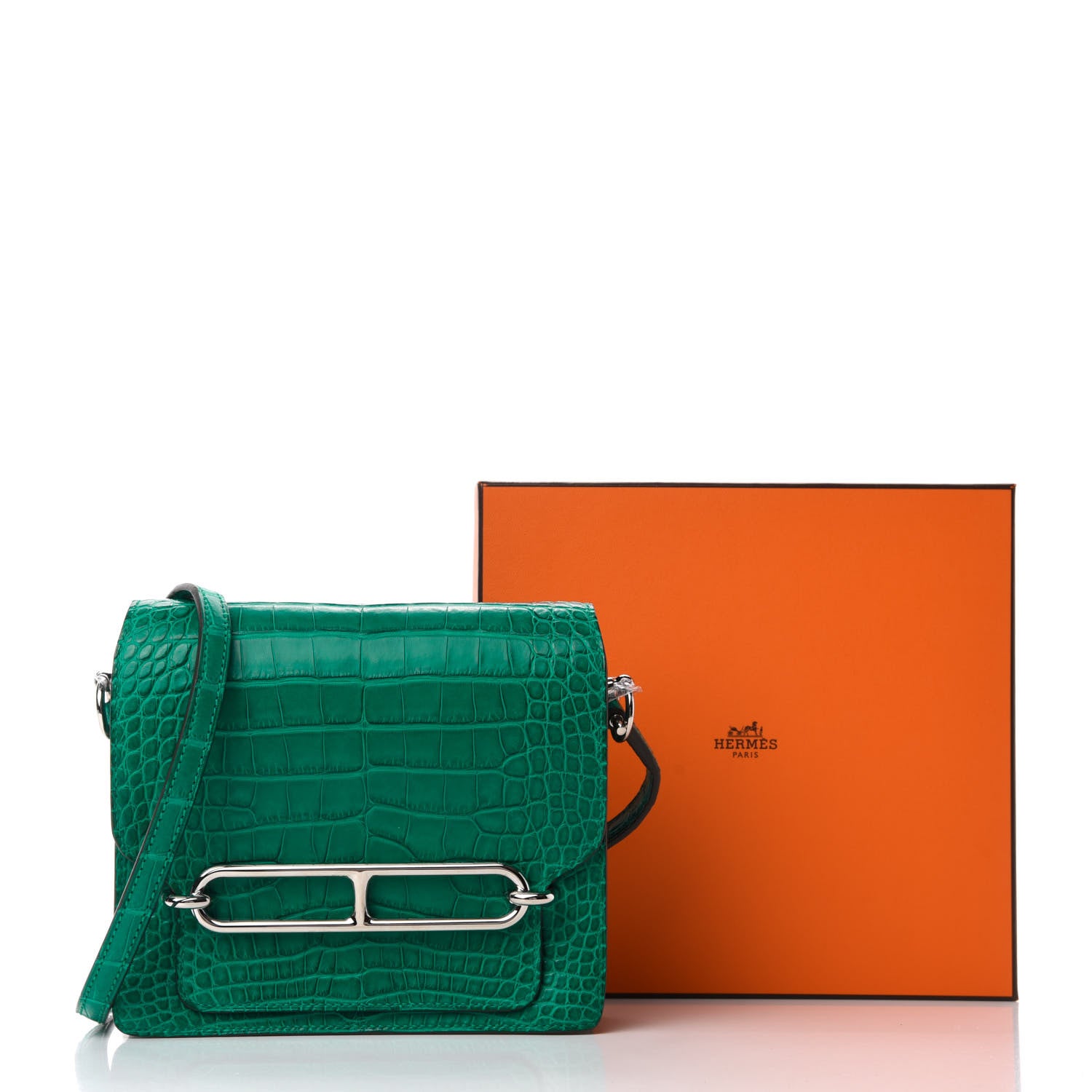 Hermes Matte Alligator Mini Sac Roulis Malachite 20 of 20