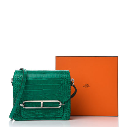 Hermes Matte Alligator Mini Sac Roulis Malachite 20 of 20
