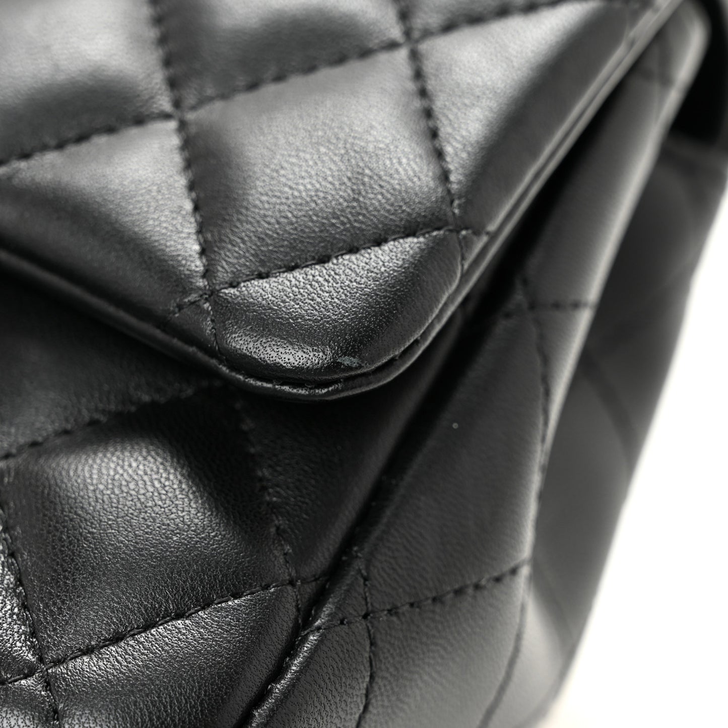 Lambskin Quilted Mini Square Flap Black