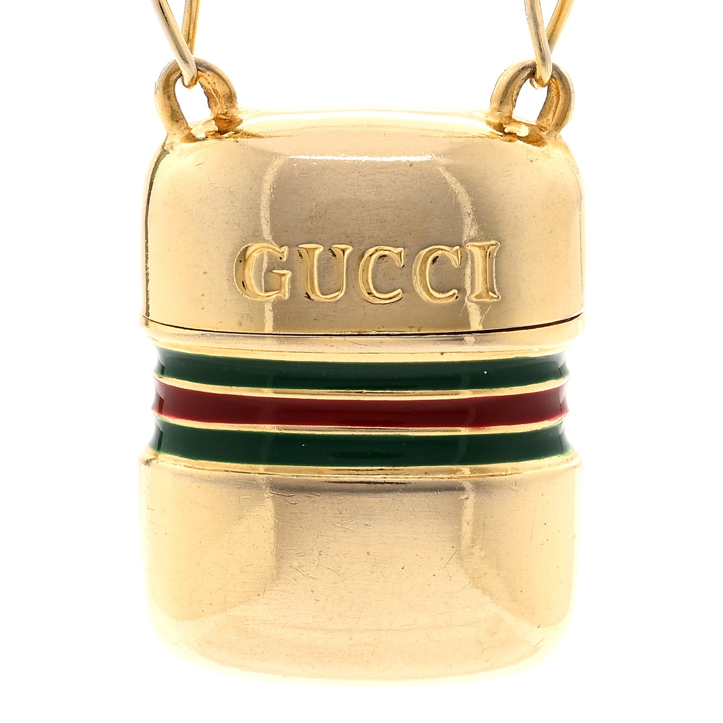 Metal Enamel Pillbox Pendant Necklace