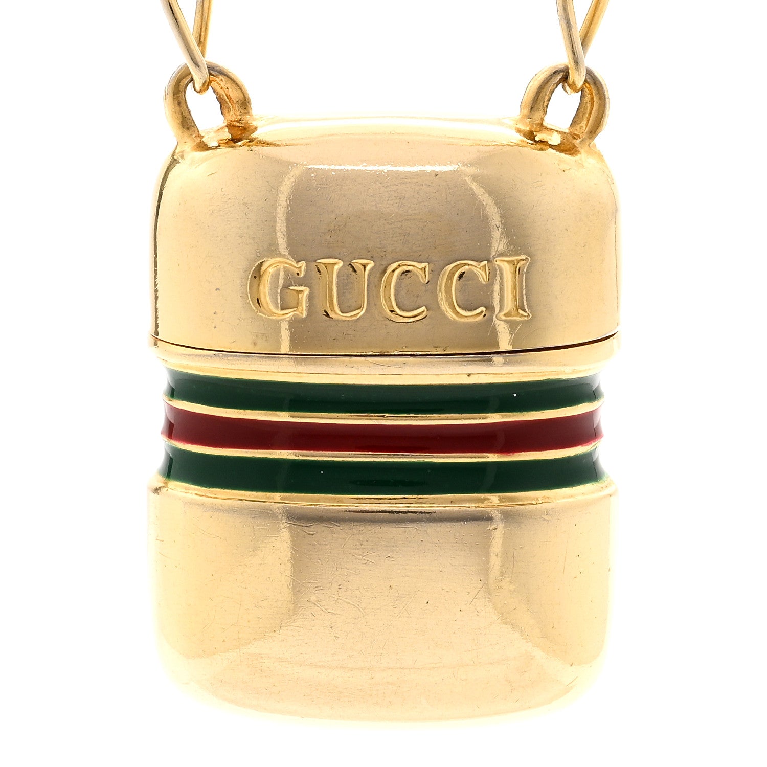 Gucci Metal Enamel Pillbox Pendant Necklace 4 of 5
