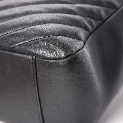 Saint Laurent Sheepskin Matelasse Chevron Large Monogram Shopping Bag Black 13 of 16