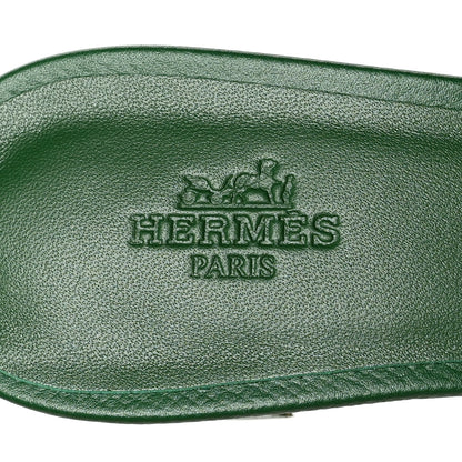 Hermes Epsom Oasis Sandals 37.5 Vert Cactus 8 of 8