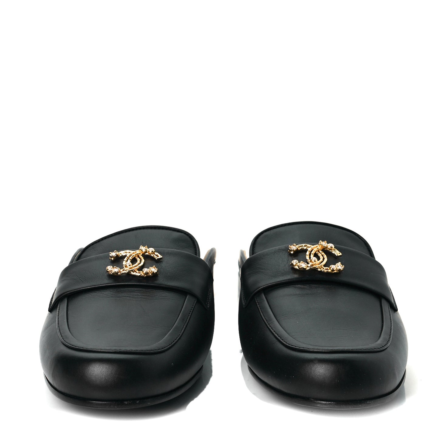 Calfskin CC Mules 40.5 Black