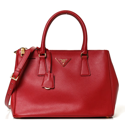 Prada Saffiano Small Galleria Double Zip Tote Fuoco 1 of 12