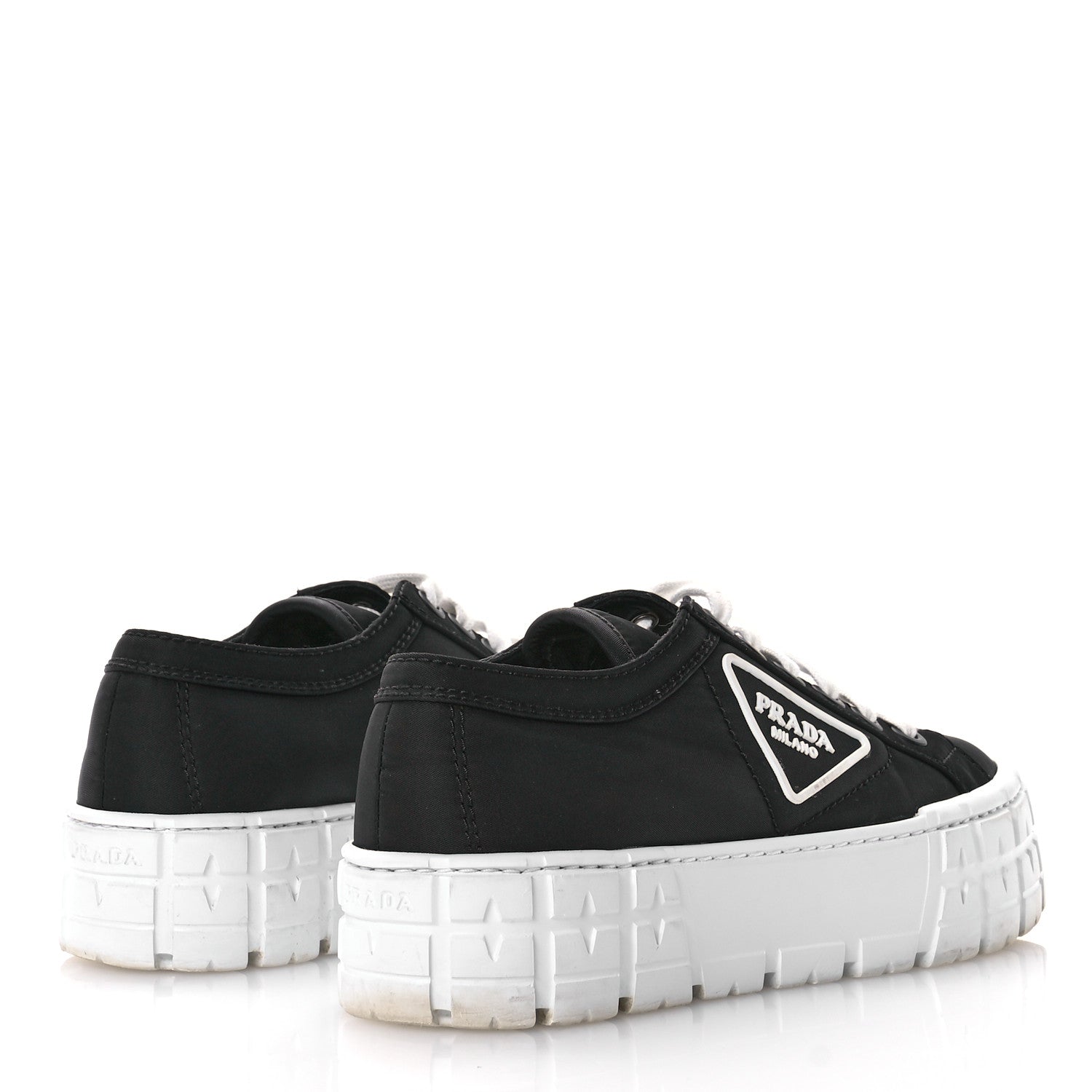 Prada Re-Nylon Gabardine Triangle Logo Double Wheel 50mm Sneakers 37 Black 5 of 8