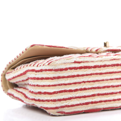 Chanel Jersey Quilted Medium Coco Sailor Flap Red White 6 of 10