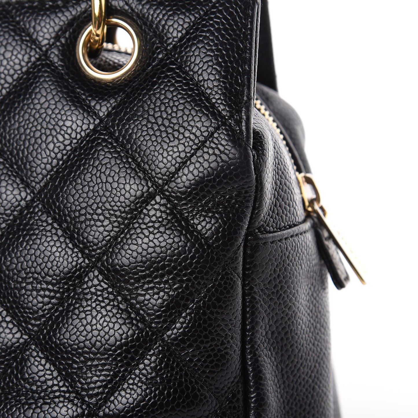 Caviar Quilted Petit Timeless Tote PTT Black