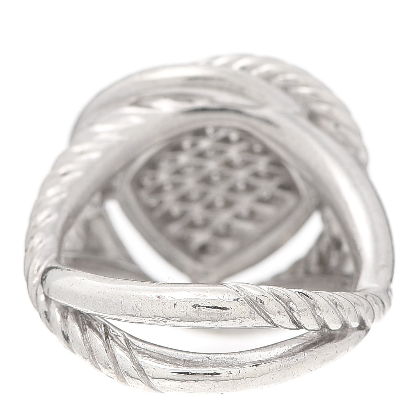 Sterling Silver Pave Diamond 11mm Infinity Ring 51 5.75