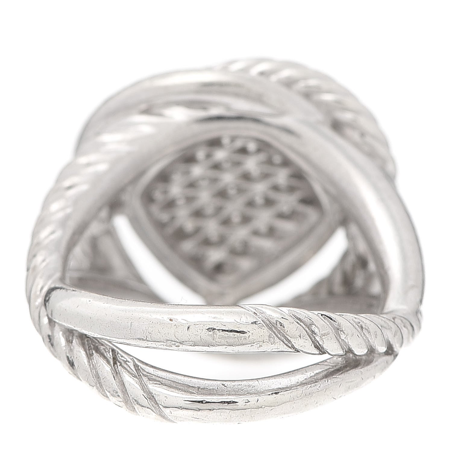 David Yurman Sterling Silver Pave Diamond 11mm Infinity Ring 51 5.75 3 of 4