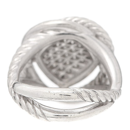 David Yurman Sterling Silver Pave Diamond 11mm Infinity Ring 51 5.75 3 of 4