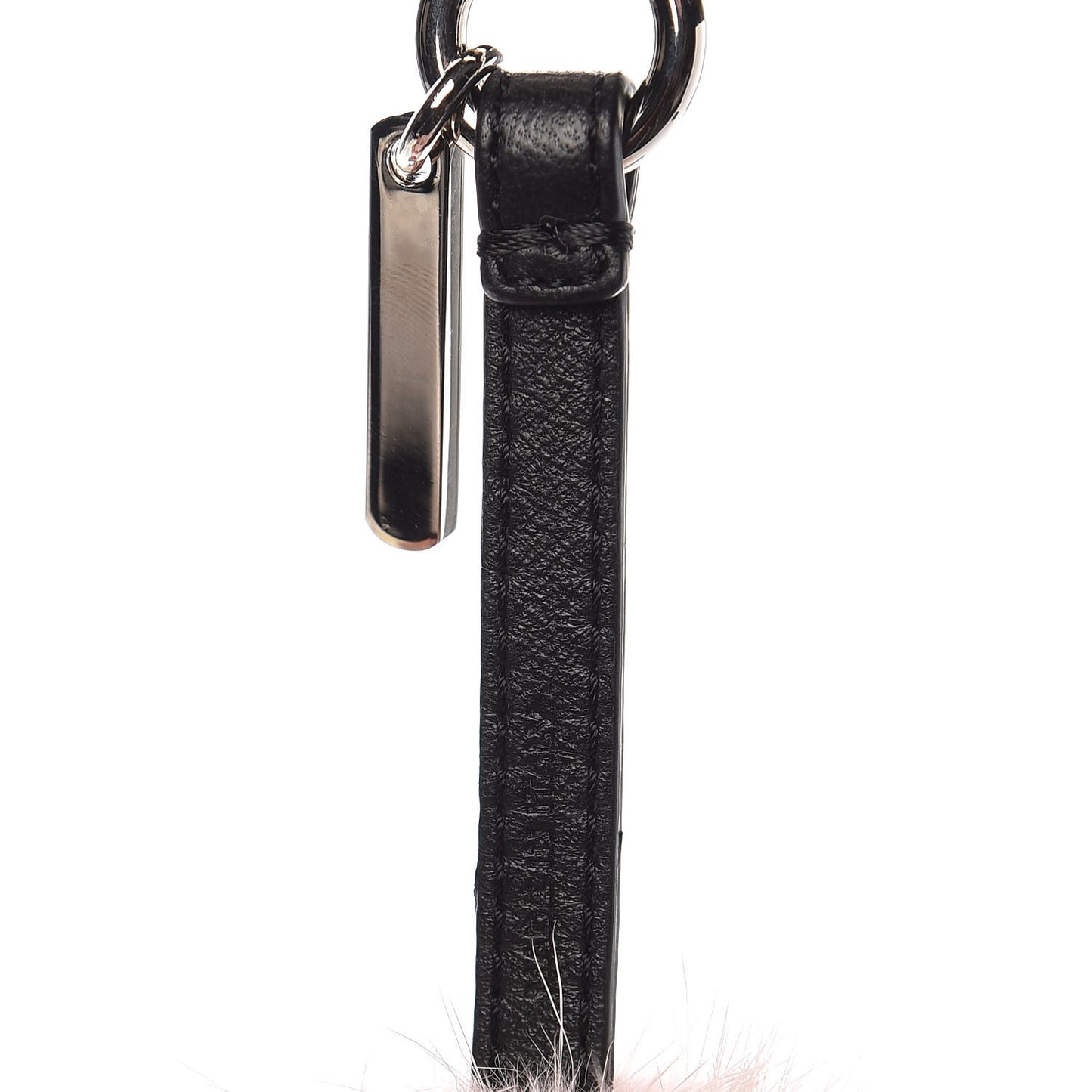 Mink Fox Fur Kid Monster Bag Bug Charm Pink