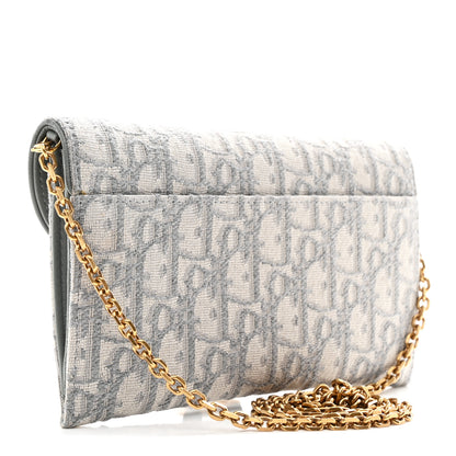 Christian Dior Oblique Saddle Chain Long Wallet Grey 6 of 23