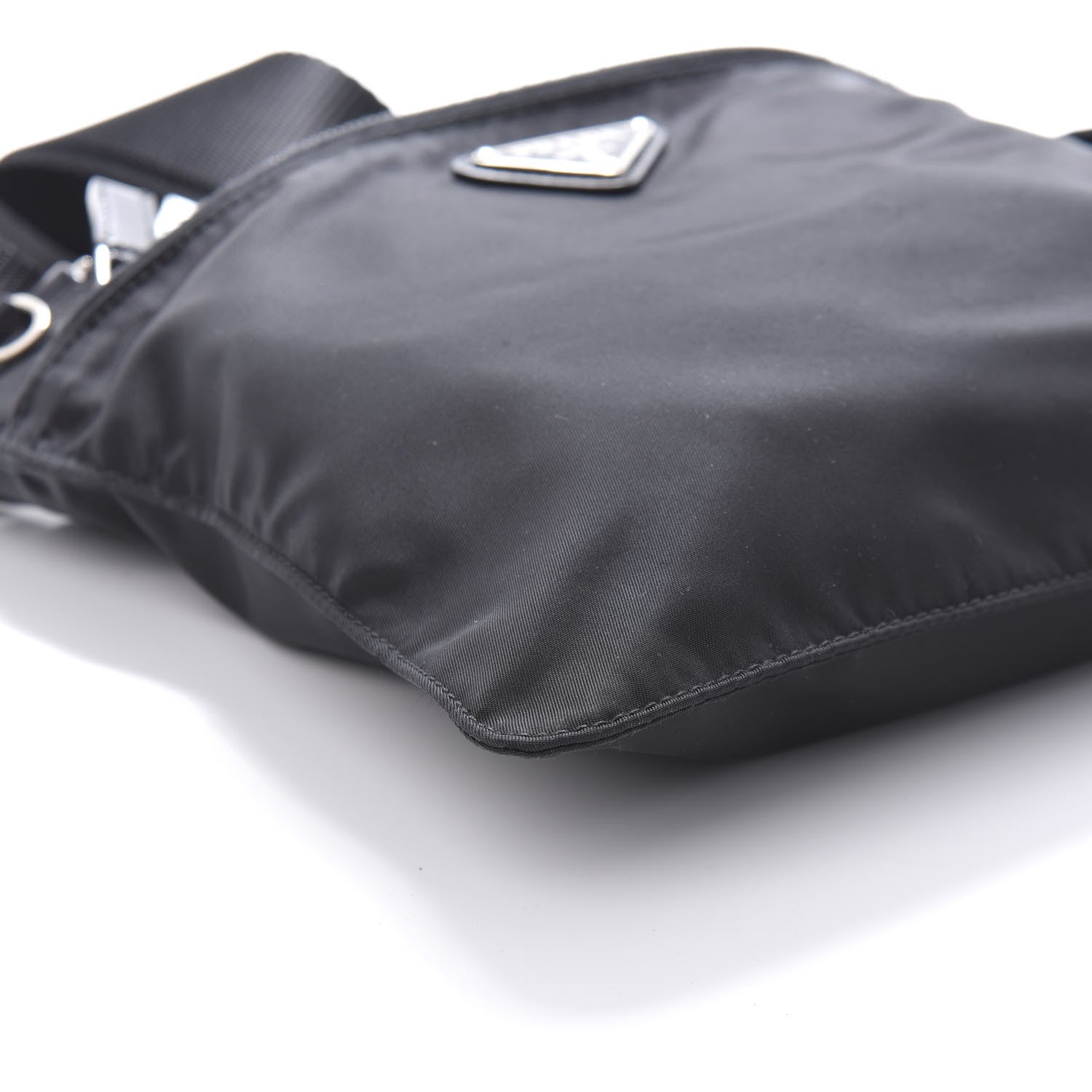 Prada Nylon Vela Flat Messenger Bag Black 6 of 9