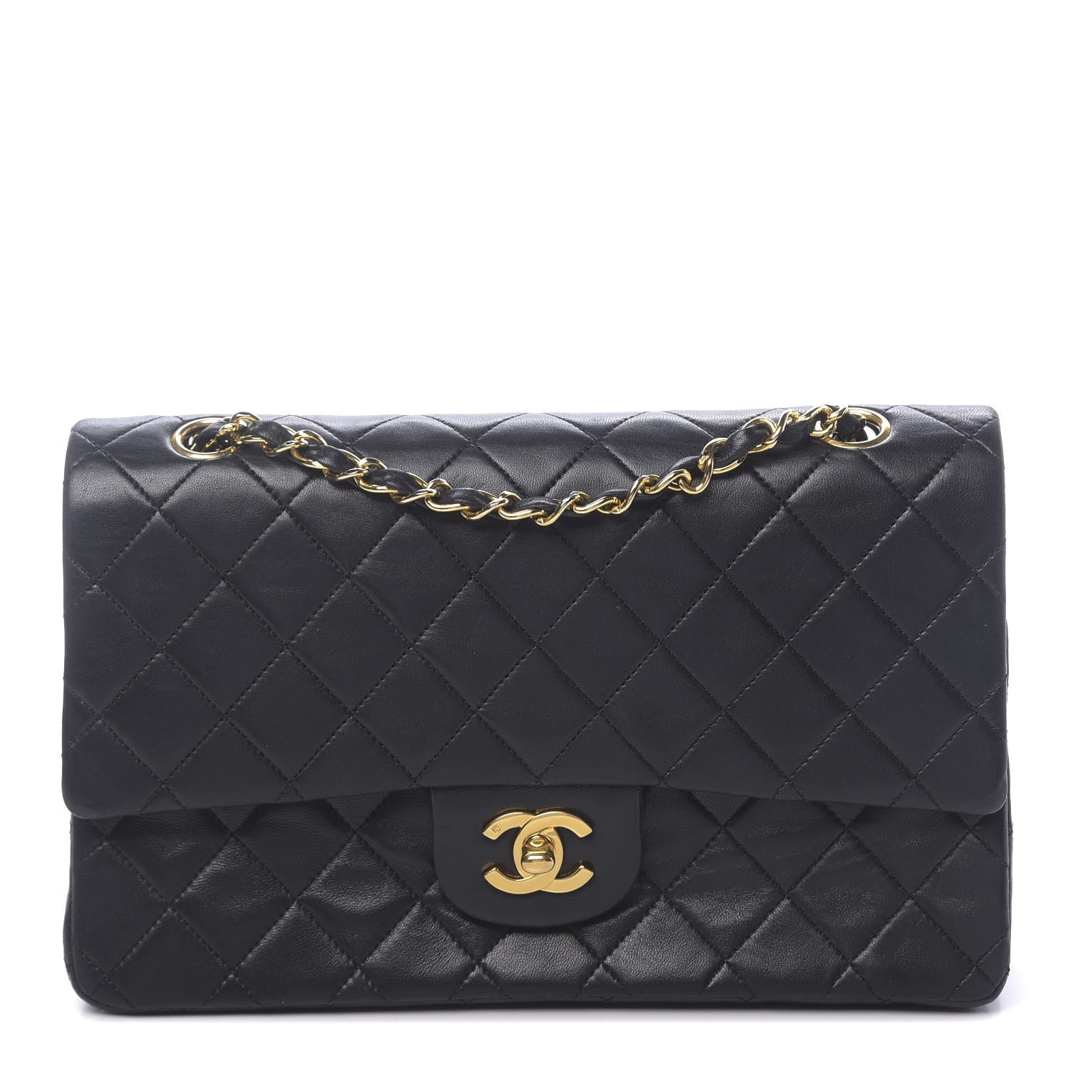 Chanel Lambskin Quilted Medium Double Flap Black 1 of 14
