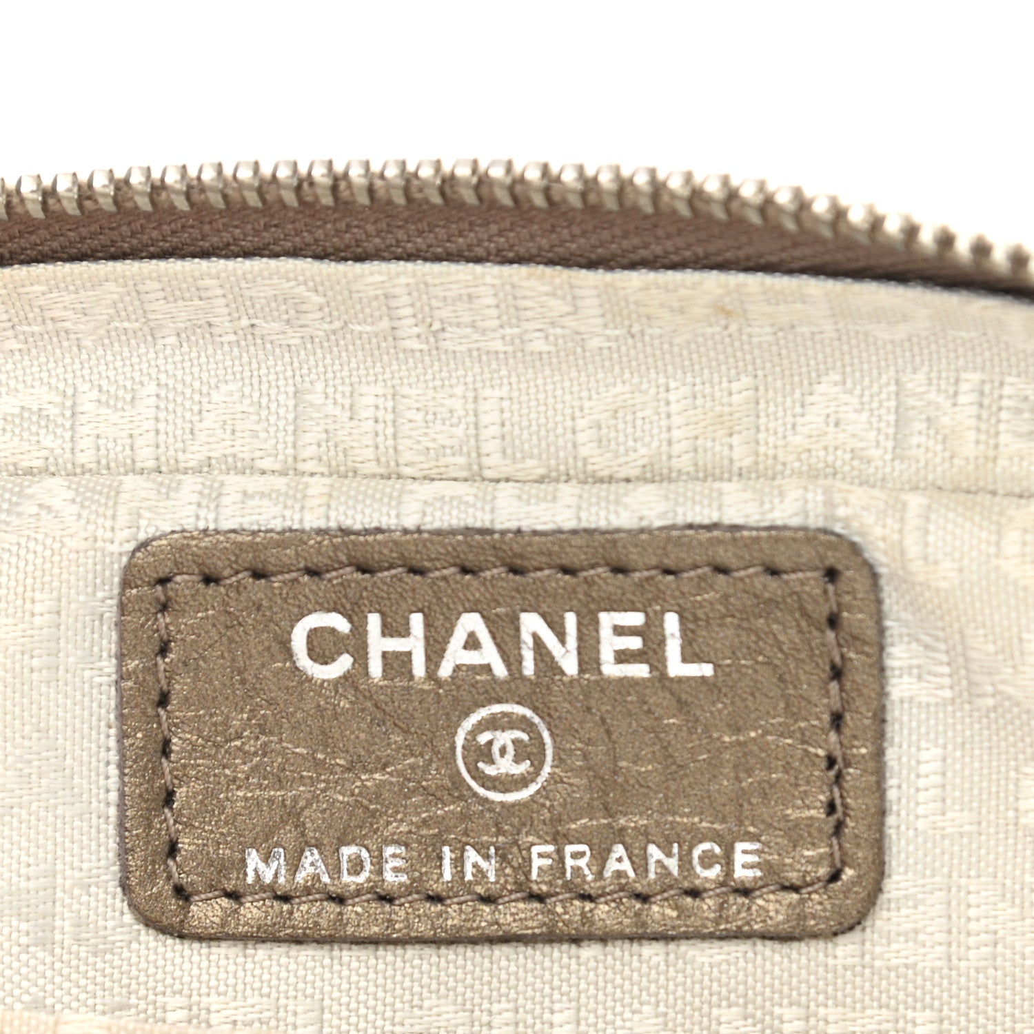 Chanel Aged Metallic Calfskin Quilted Cambon Cosmetic Case Bronze 6 of 7