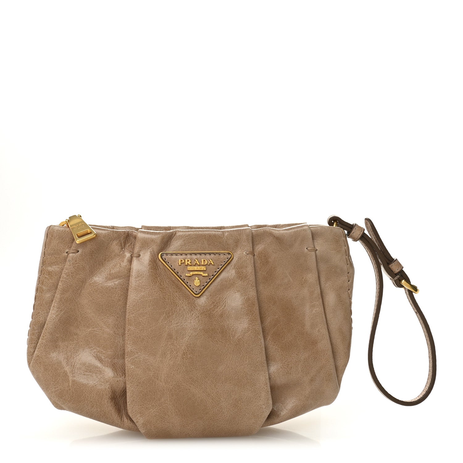 Prada Vitello Shine Wristlet Clutch Cammeo 1 of 10