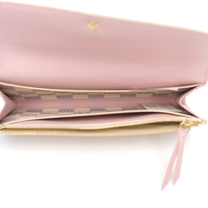 Louis Vuitton Damier Azur Emilie Wallet Rose Ballerine 4 of 6