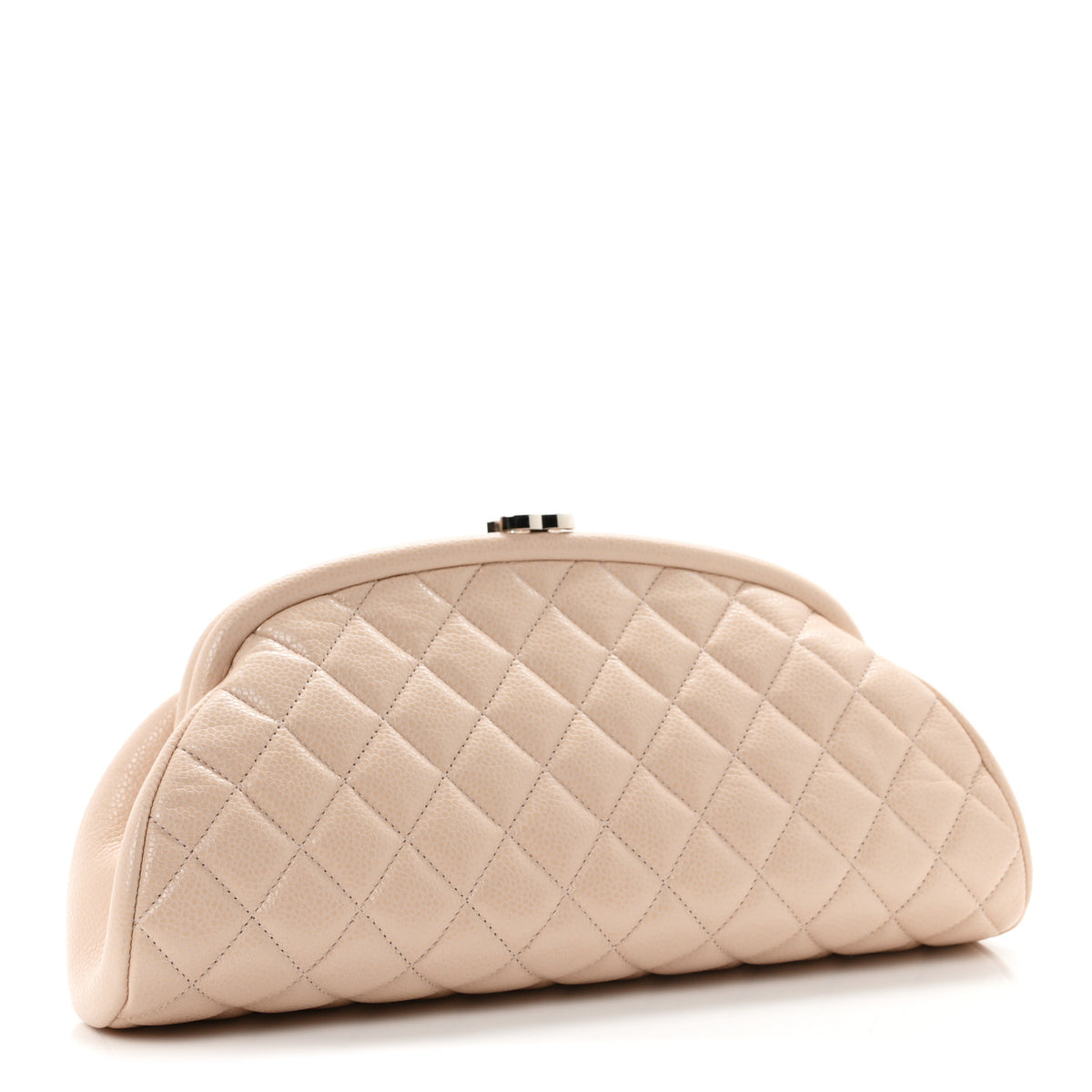 Caviar Quilted Timeless Clutch Light Pink