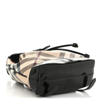 Burberry Patent Nova Check Backpack Black 4 of 14