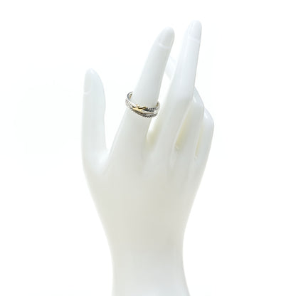 David Yurman Sterling Silver 18K Yellow Gold 6mm X Crossover Ring 54 7 2 of 4