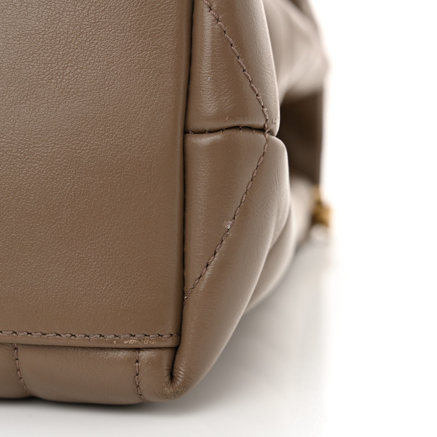 Saint Laurent Calfskin Y Quilted Monogram Medium Loulou Chain Satchel Dark Beige 13 of 14