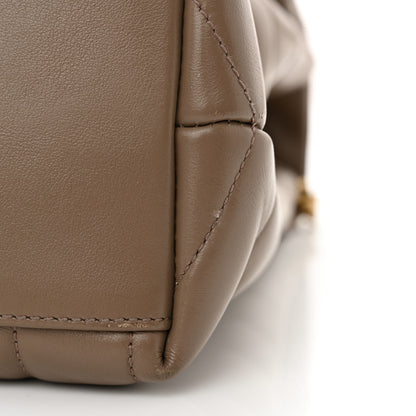 Saint Laurent Calfskin Y Quilted Monogram Medium Loulou Chain Satchel Dark Beige 13 of 14