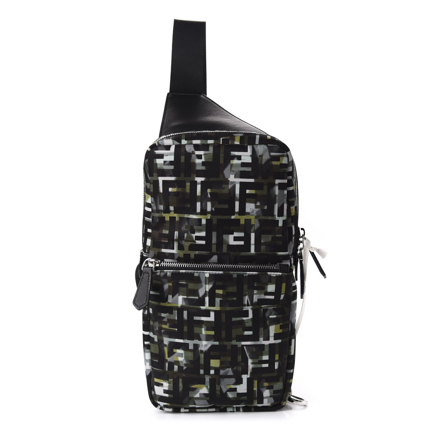 Fendi Nylon CamouFF Sling Bag Black Multicolor 1 of 8