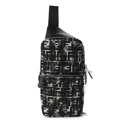 Fendi Nylon CamouFF Sling Bag Black Multicolor 1 of 8
