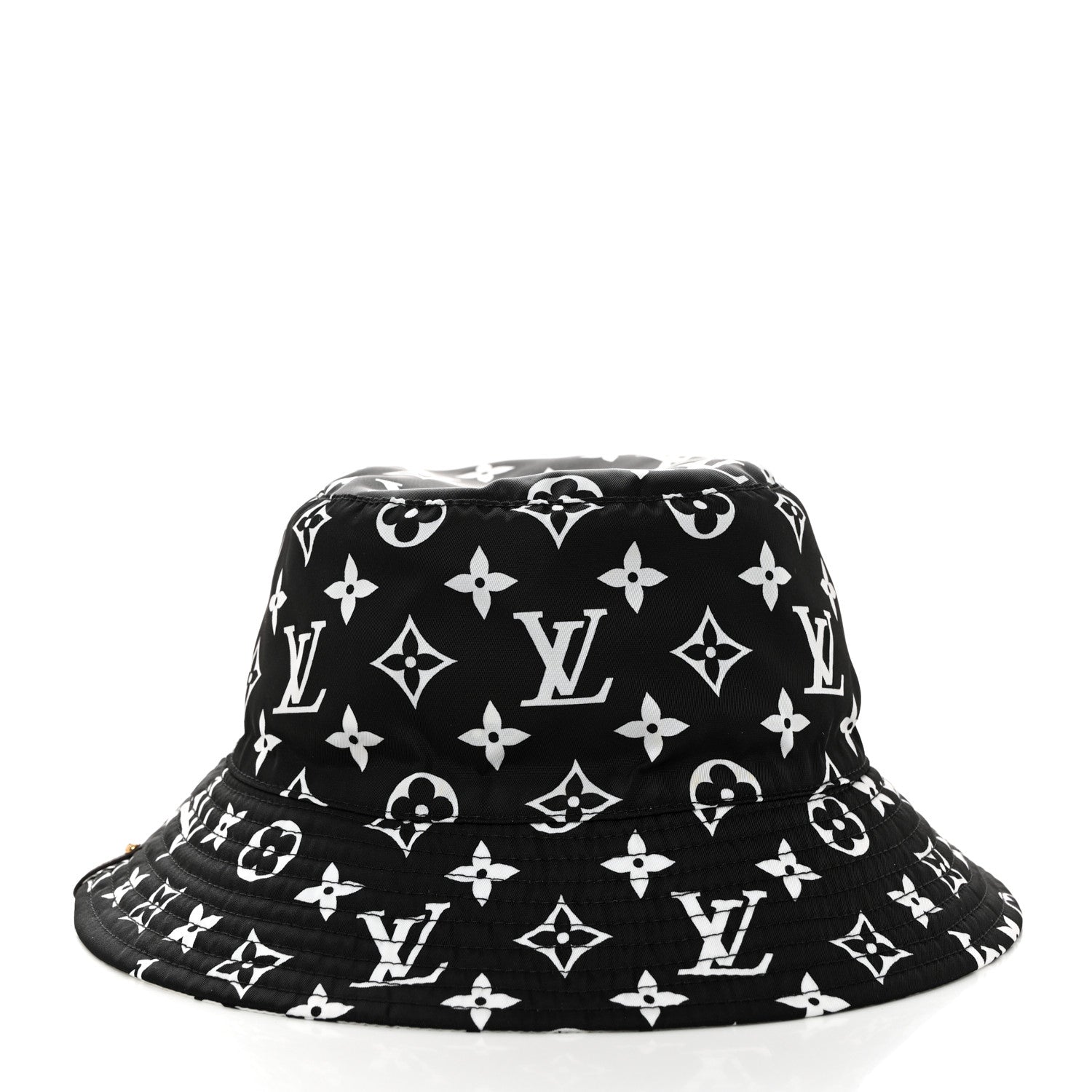 Louis Vuitton Nylon Monogram Reversible Bob Bucket Hat S Black White 8 of 14