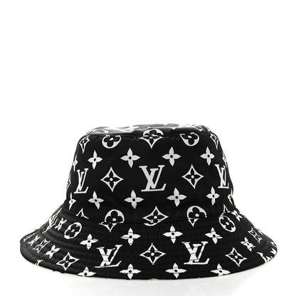 Louis Vuitton Nylon Monogram Reversible Bob Bucket Hat S Black White 8 of 14