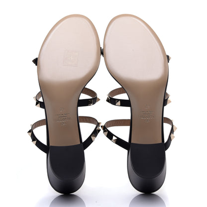Valentino Garavani Calfskin Rockstud 60mm Caged Slide Sandals 40 Black 5 of 9