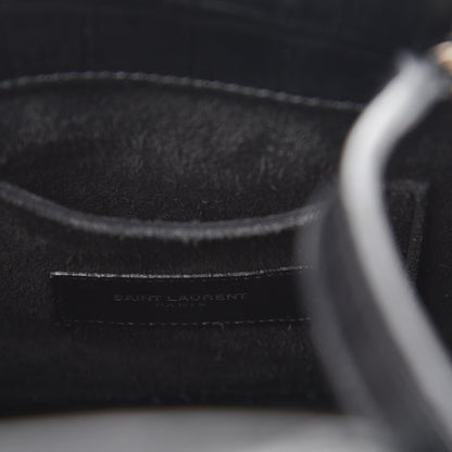 Saint Laurent Calfskin Crocodile Embossed Nano Sac De Jour Black 6 of 11