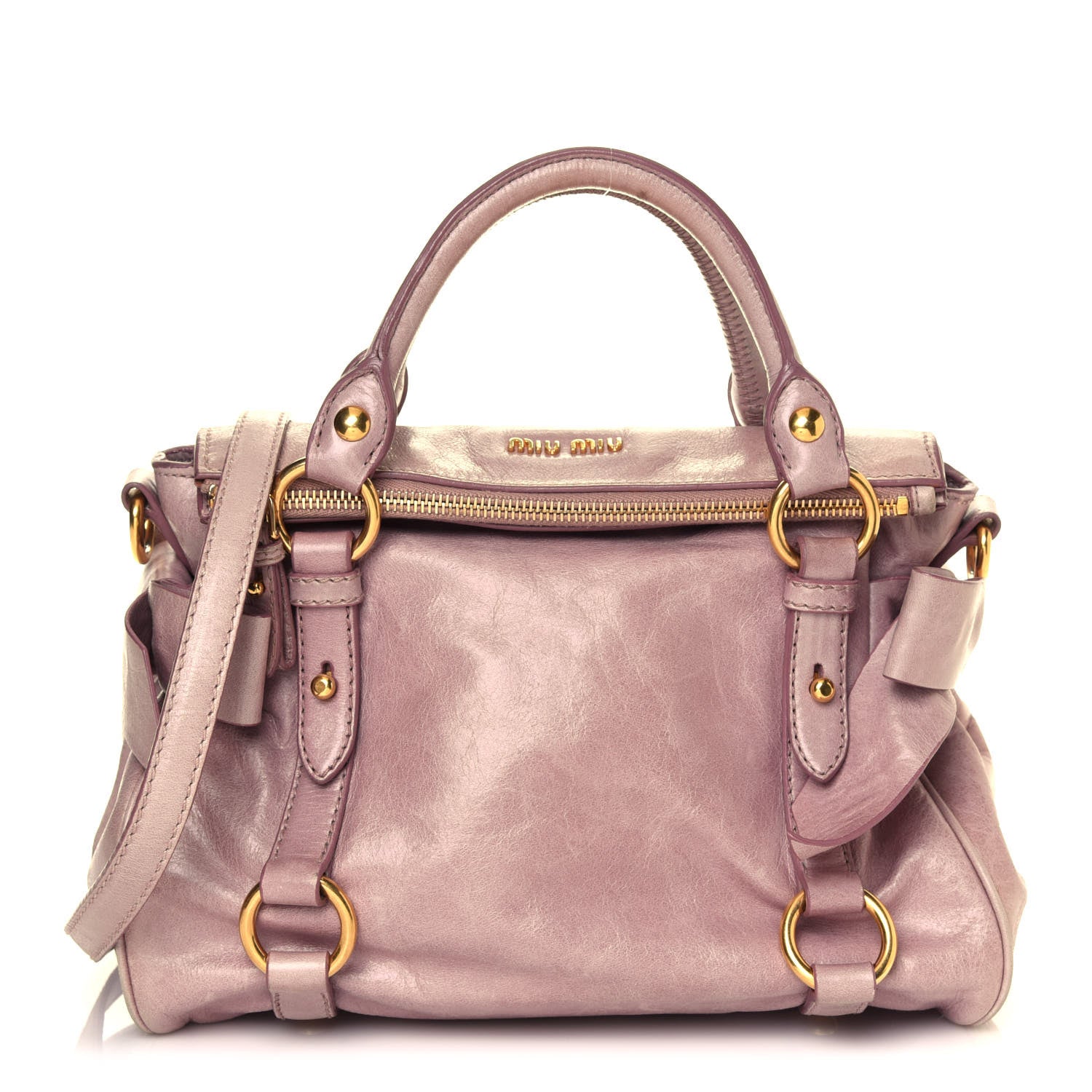 Miu Miu Vitello Lux Mini Bow Bag Mughetto 1 of 8