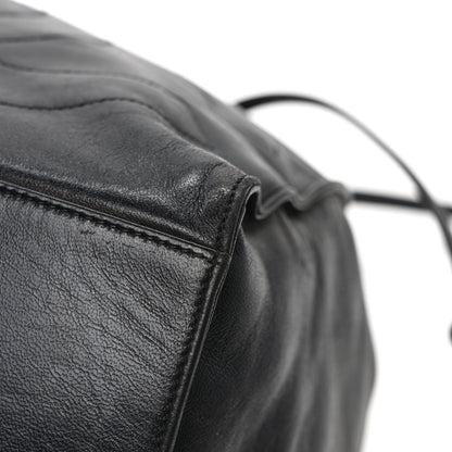 Chanel Lambskin CC Stitched Drawstring Bucket Bag Dark Brown 12 of 12