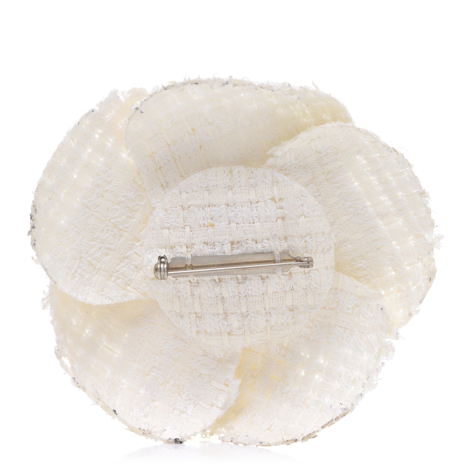 Chanel Fantasy Tweed Camellia Pin Brooch Ivory 3 of 6